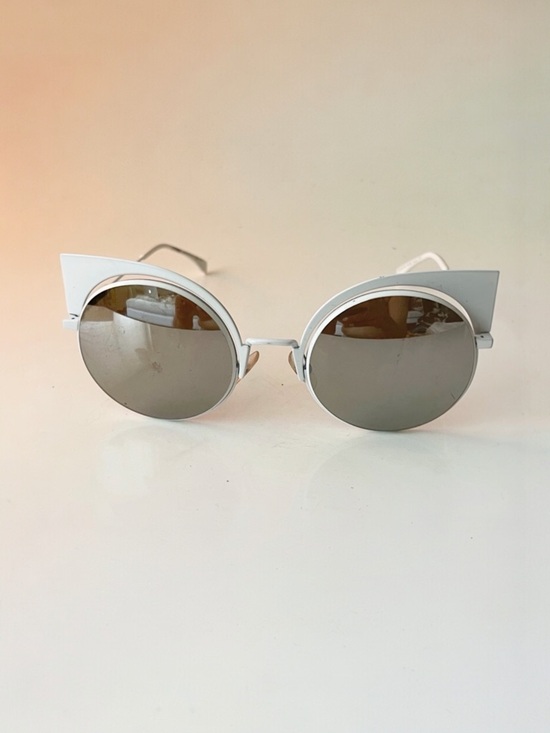 Fendi Accessories - FENDI White Cat Eye retro Sunglasses
